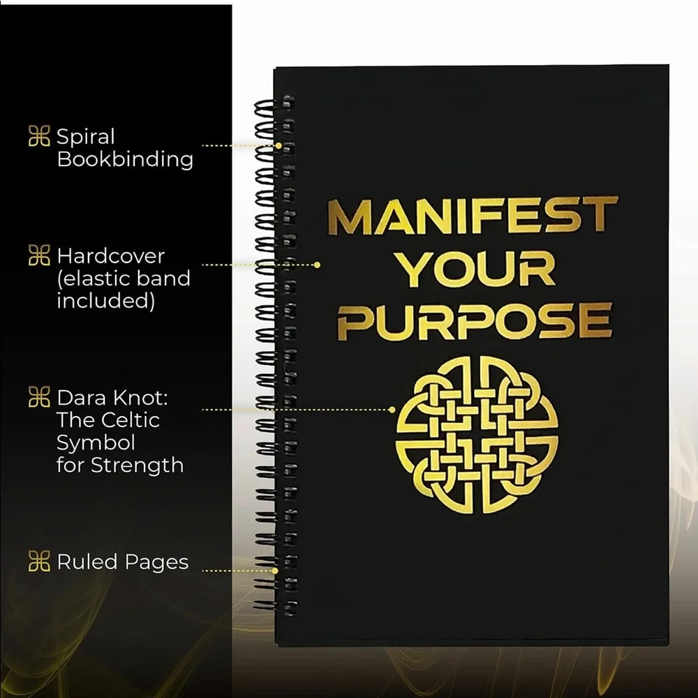 Manifest Your Purpose Inspirational Writing Journal Hardcover Blank Ruled Pages